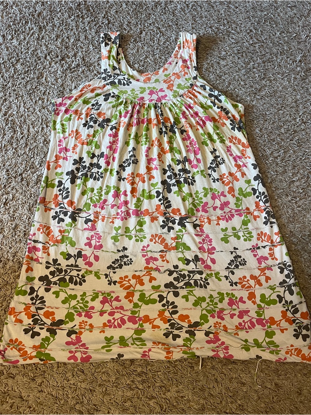 Ethos Summer MidiDress with Pink, Green & Orange Floral Print